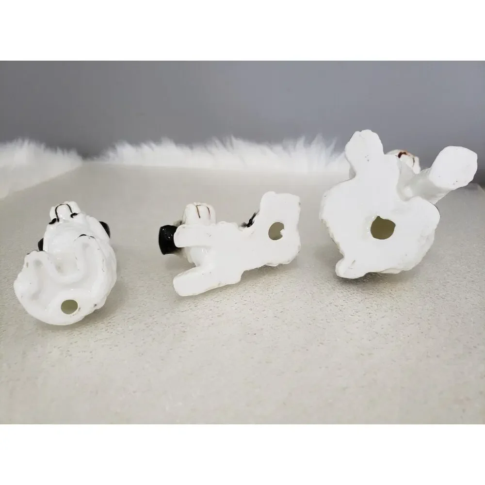 Vintage Ceramic Schnauzer Terrier Dog Figure Japan MCM‎ lot set 3 decor grandma